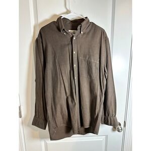 Jack A Bank Womens Brown Long Sleeve Button Down‎ Shirt Relaxed Fit Casual